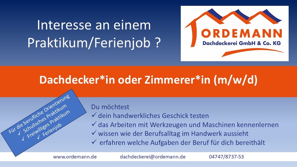 Praktikum/Ferienjob